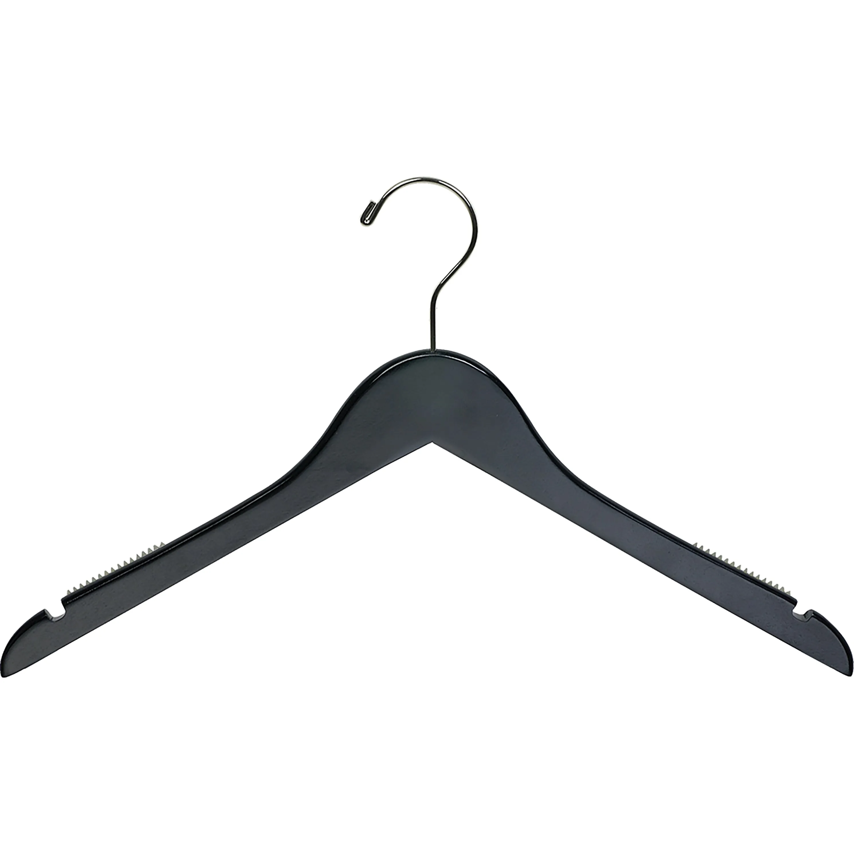 17" Wooden Top Hanger with Non-Slip Rubber