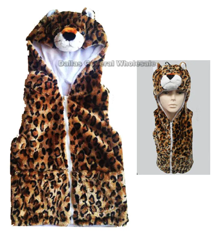 Assorted Kids Animal Fuzzy Vests Wholesale