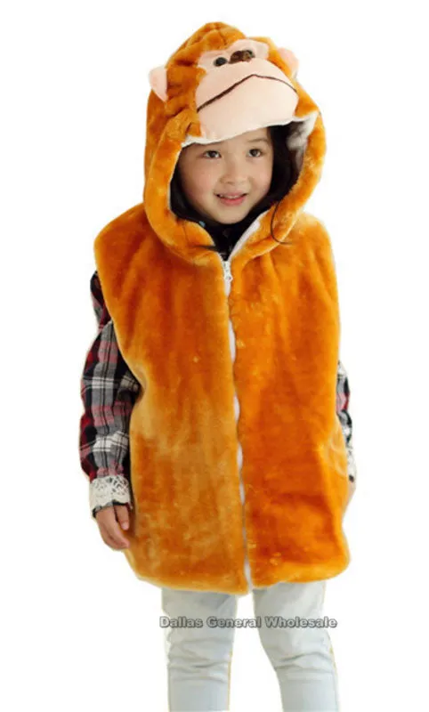 Assorted Kids Animal Fuzzy Vests Wholesale