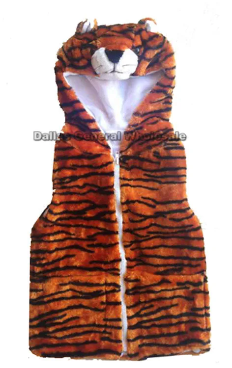 Assorted Kids Animal Fuzzy Vests Wholesale