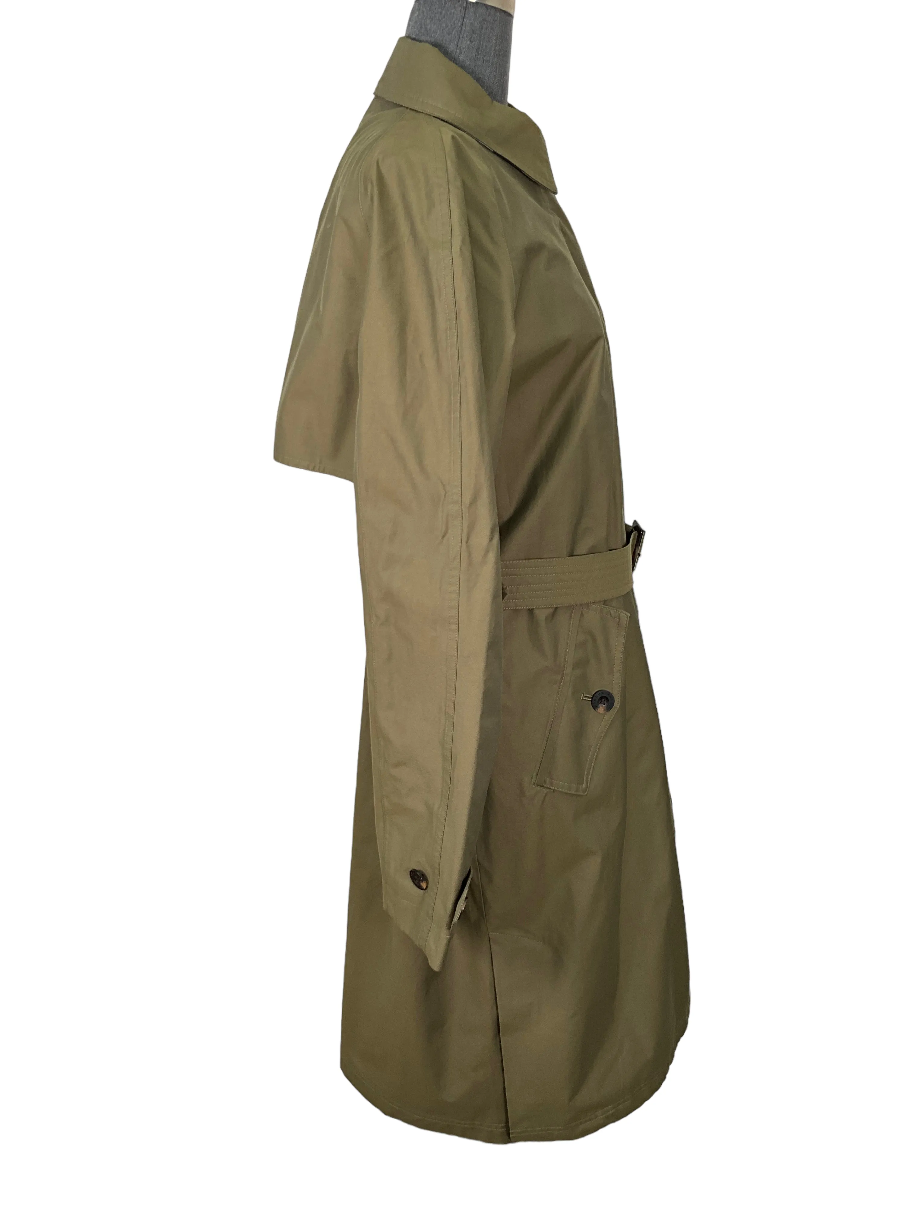 Barbour Olive Green Waterproof Trench Coat Size US L