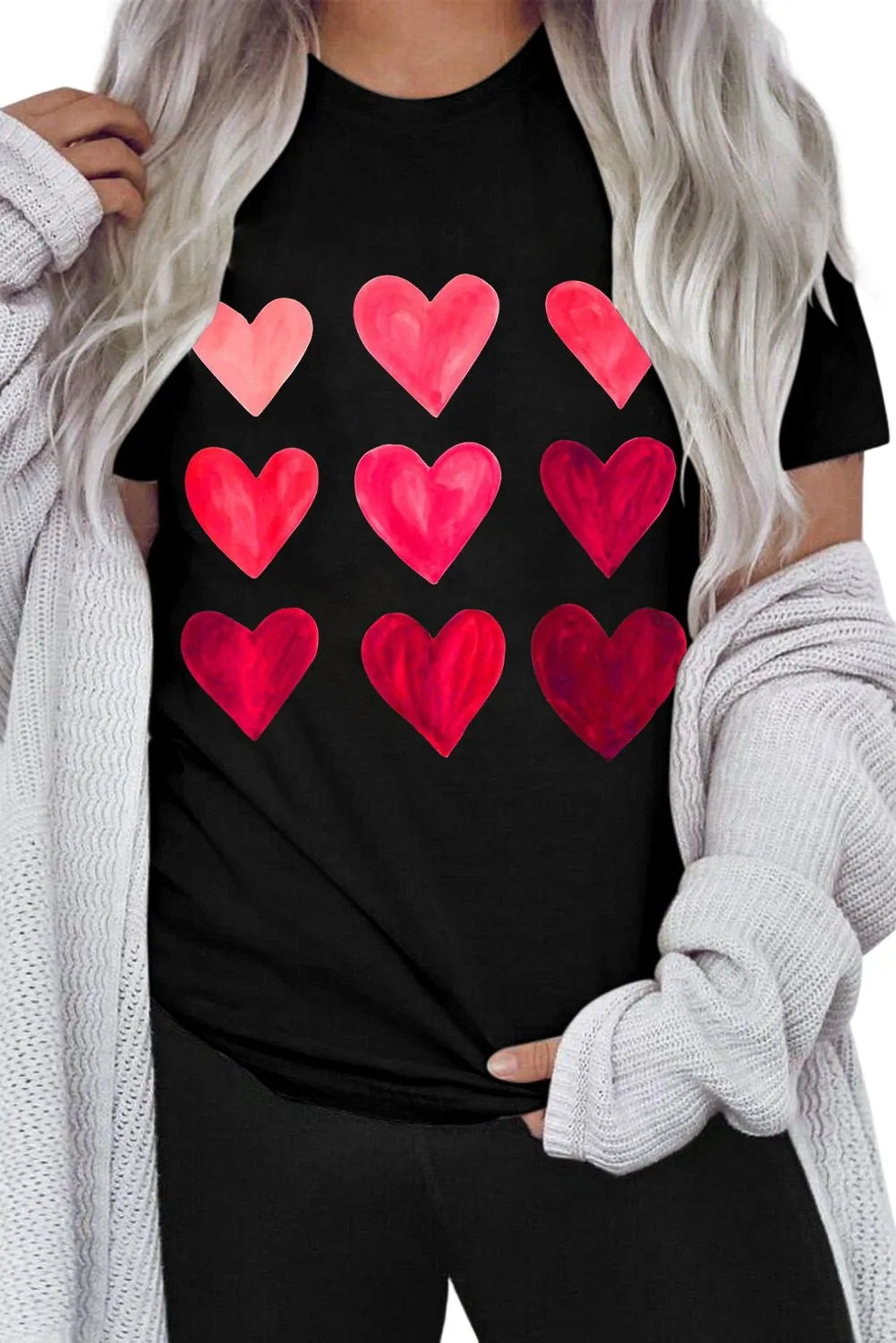 Black Valentine's Day Heart T-Shirts