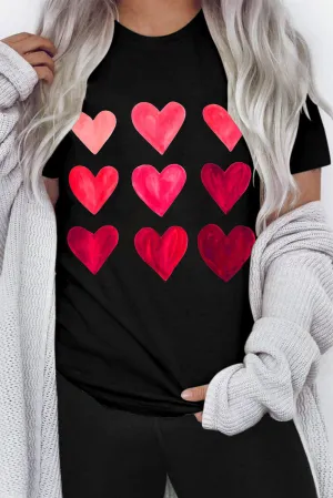 Black Valentine's Day Heart T-Shirts