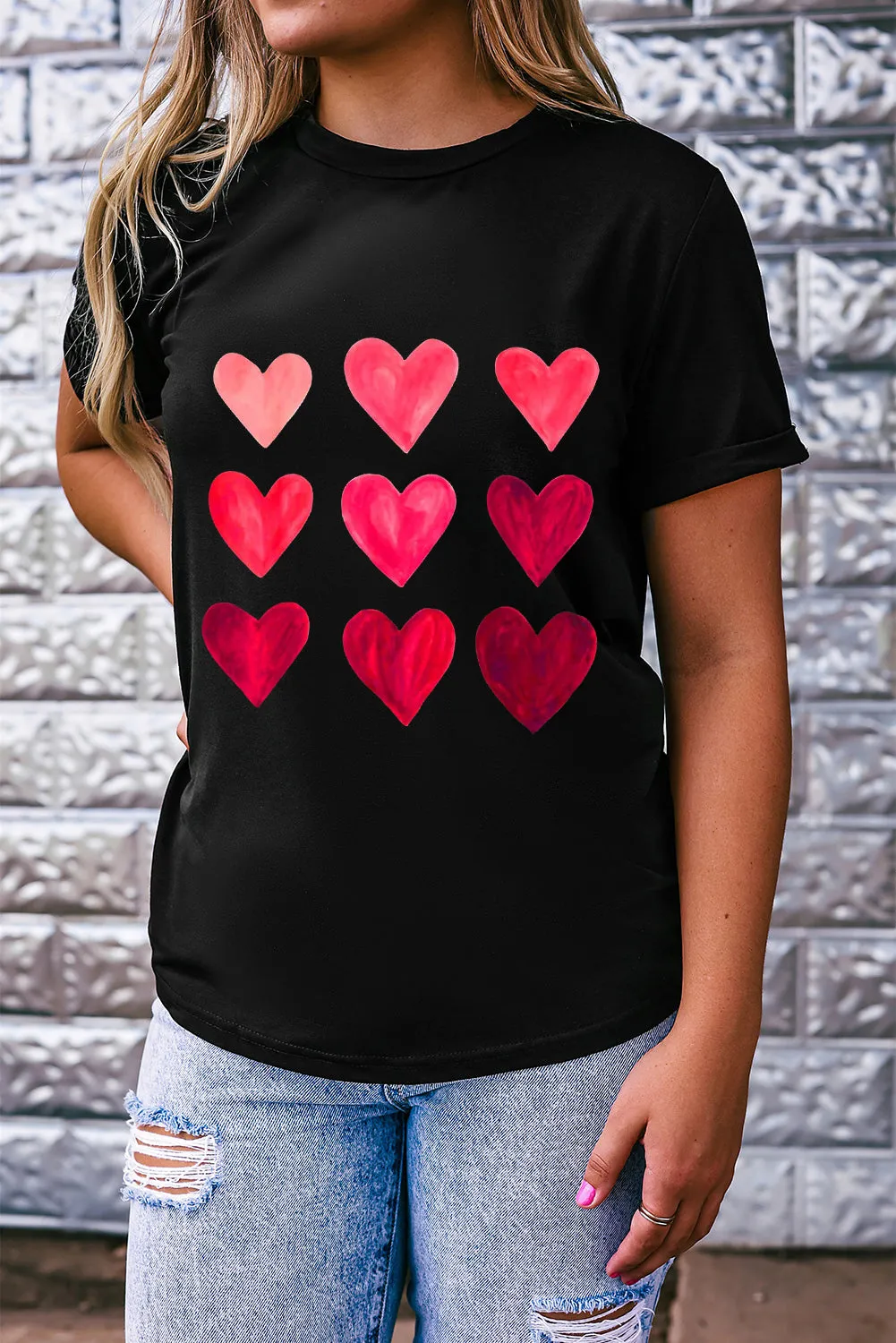 Black Valentine's Day Heart T-Shirts