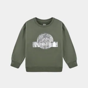 Boys Cotton Terry Sweatshirt-Riffle Green