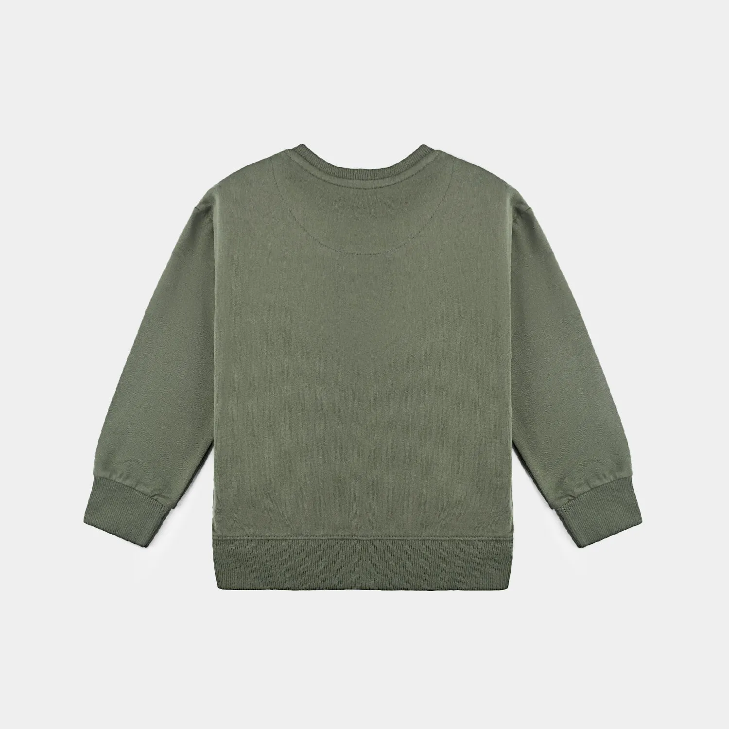 Boys Cotton Terry Sweatshirt-Riffle Green