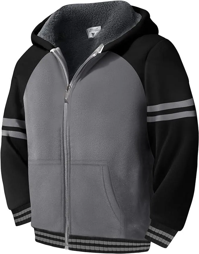 Boy's Zip-Up Fleece Hoodie for 6-15 Years-ZPK005700