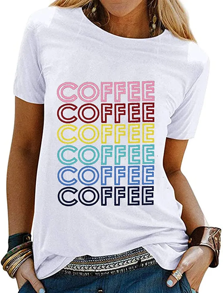 Coffee T-Shirts for Women Caffeine Shirt