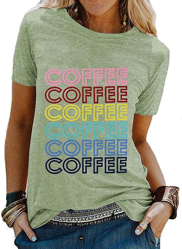 Coffee T-Shirts for Women Caffeine Shirt