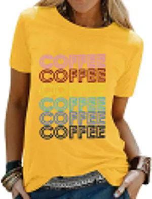 Coffee T-Shirts for Women Caffeine Shirt