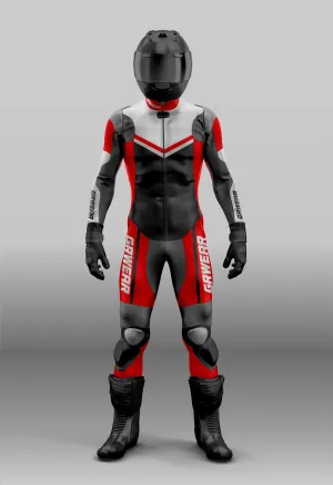 Custom grwear Motorcycle riding suit red white and black