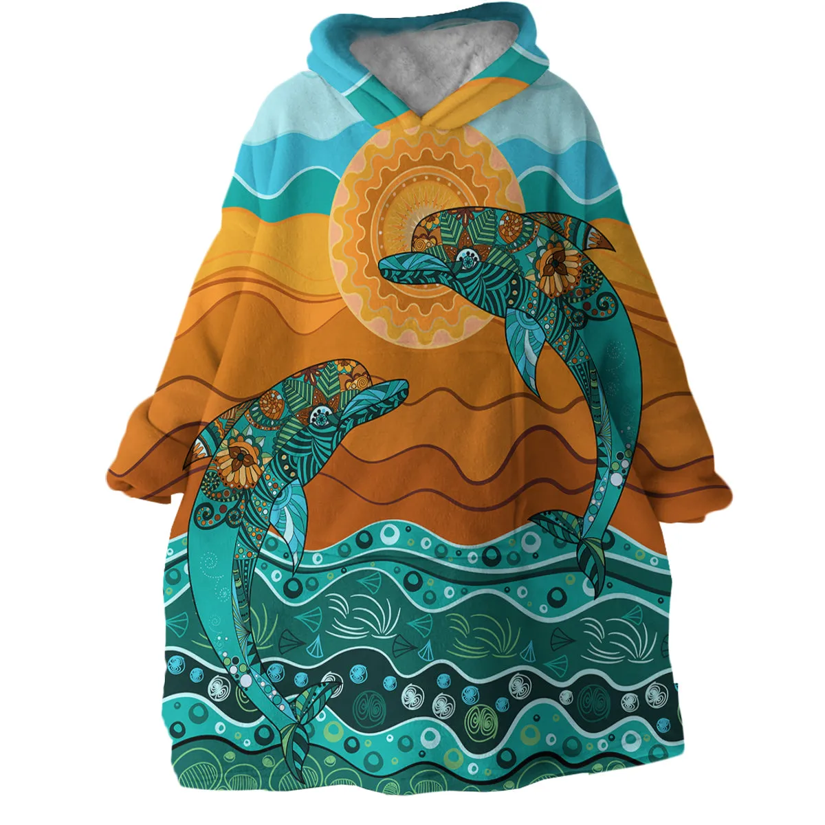 Dancing Dolphins Wearable Blanket Hoodie