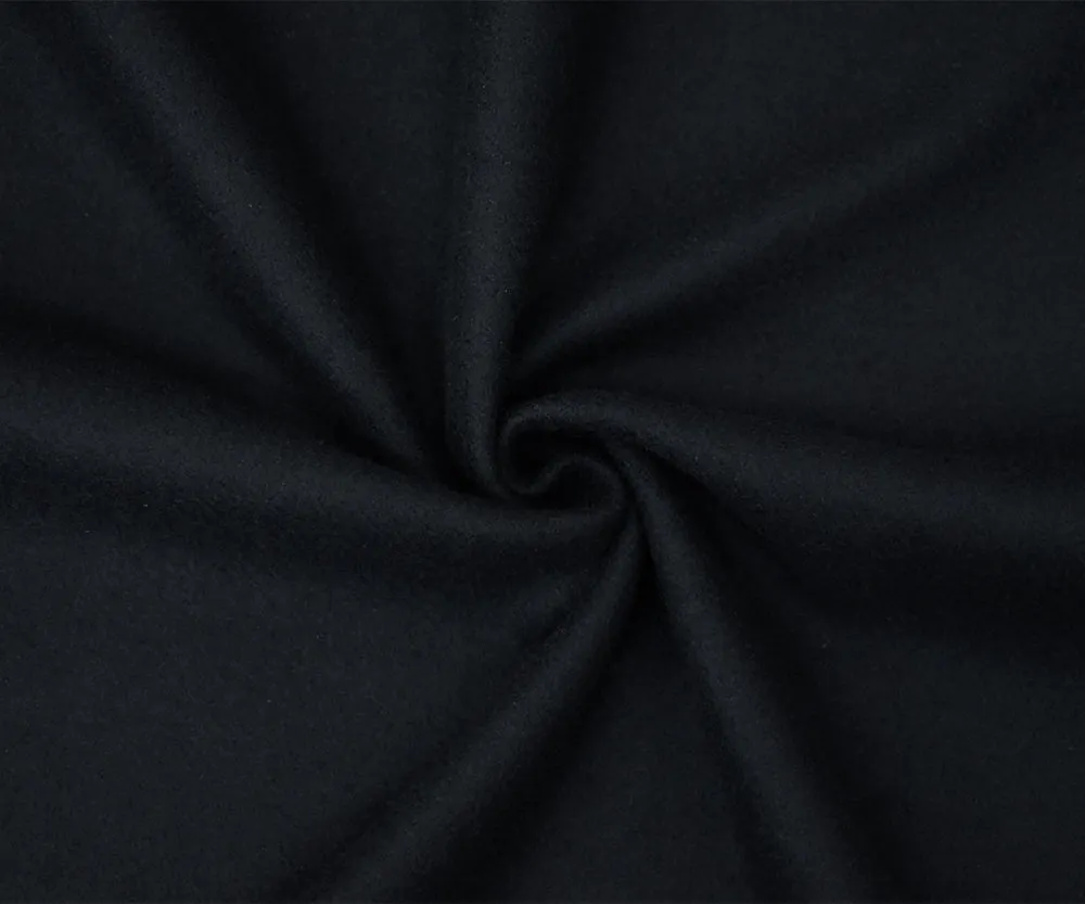 Deep Navy Blue Melton Wool-Poly Double Woven Coating Fabric