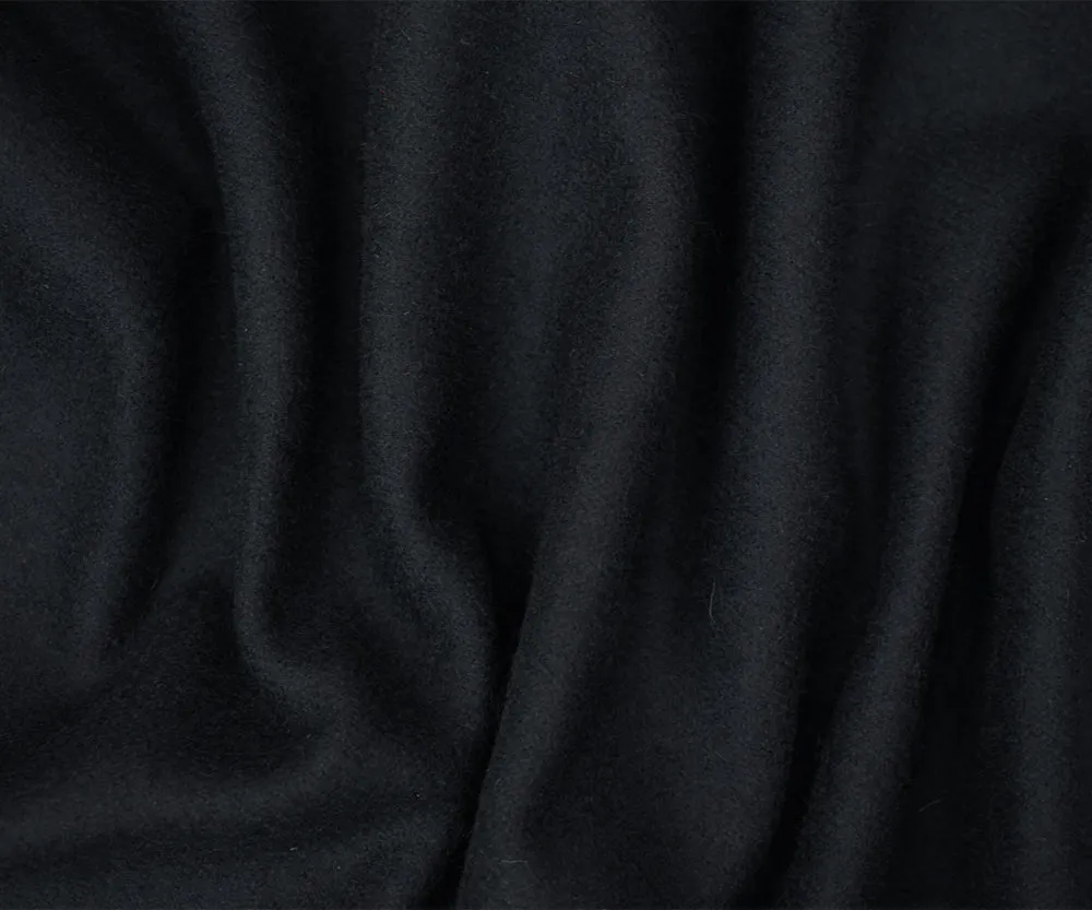 Deep Navy Blue Melton Wool-Poly Double Woven Coating Fabric