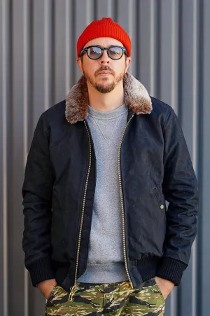 Dehen 1920 Waxed Canvas Flyers Club Jacket - Black/Kodiak