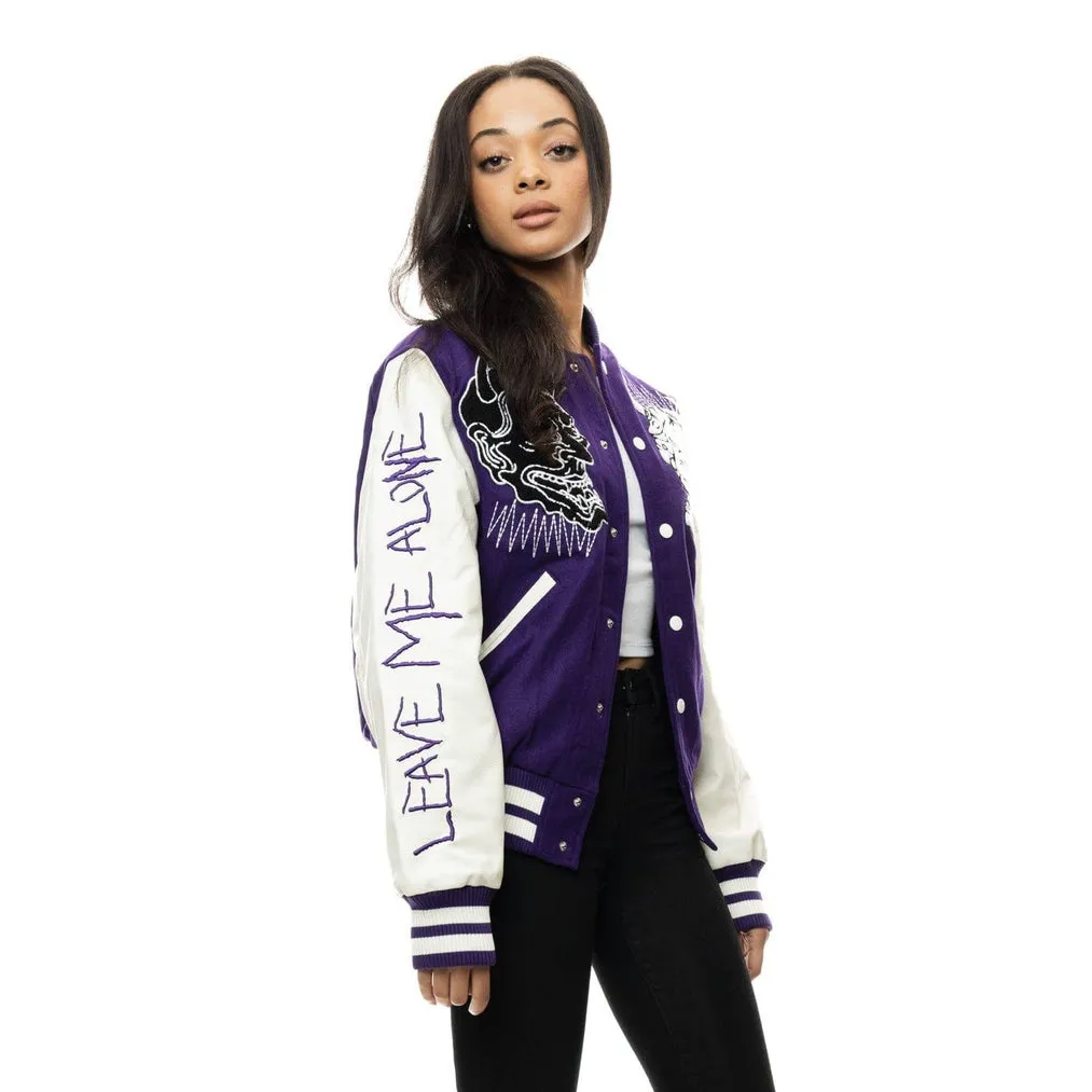 Demon Fashion Varsity Jacket - Purple