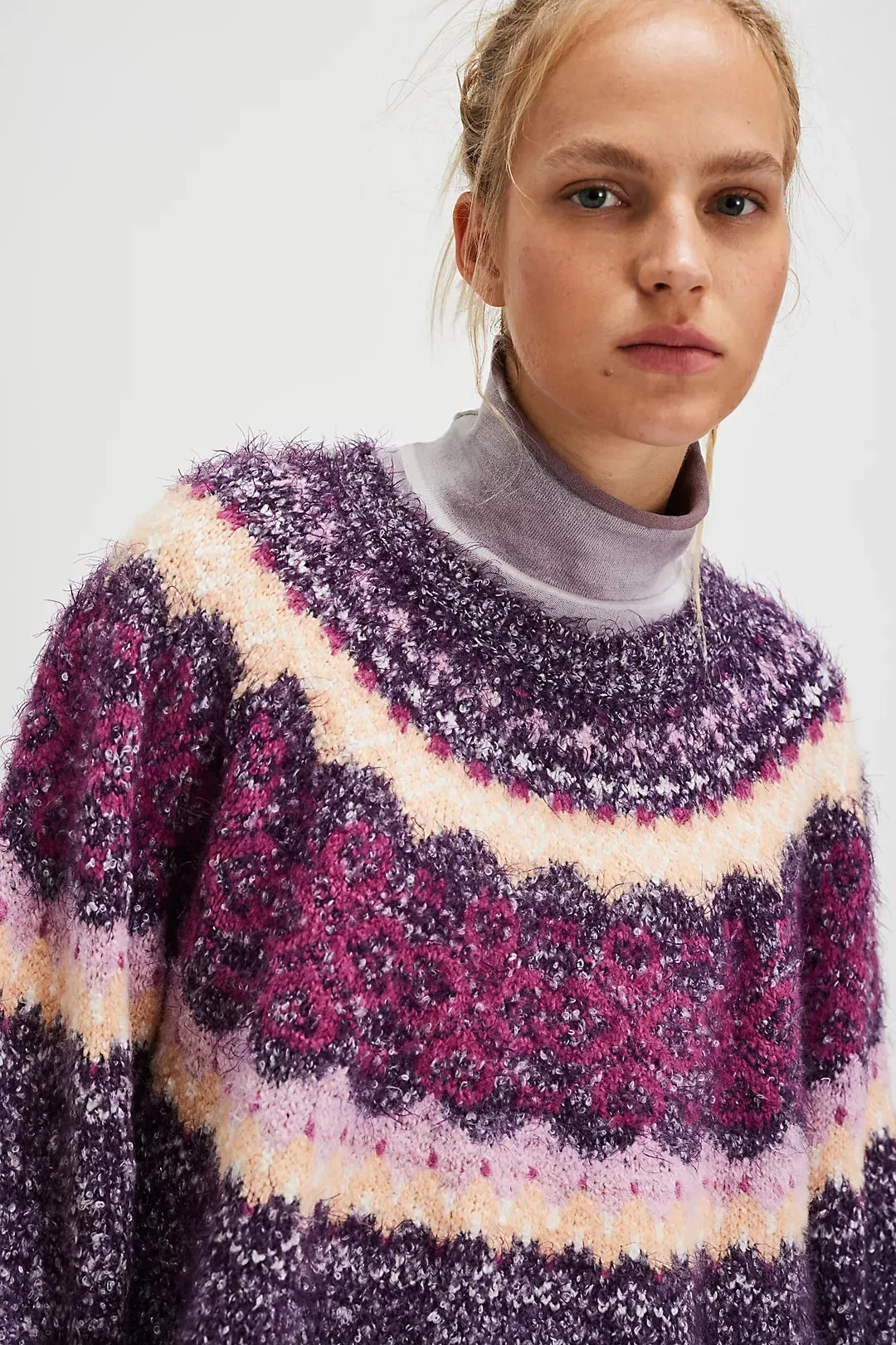 Festive Frost Pullover in Lavender