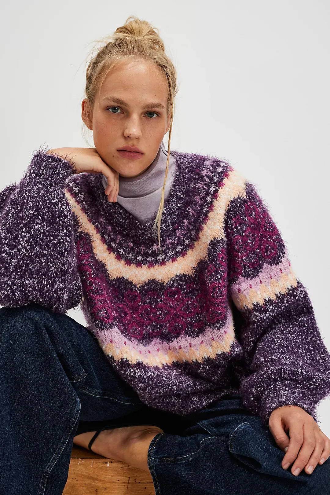 Festive Frost Pullover in Lavender