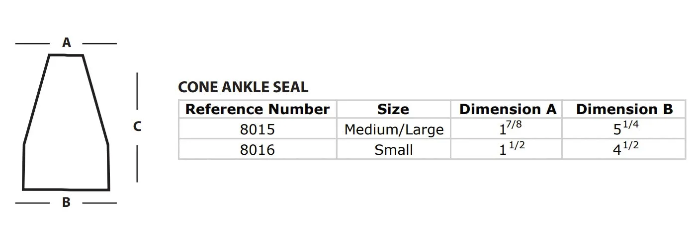 Gear Up Guide Cone/Conical Shape Latex Ankle Seal Trimmable