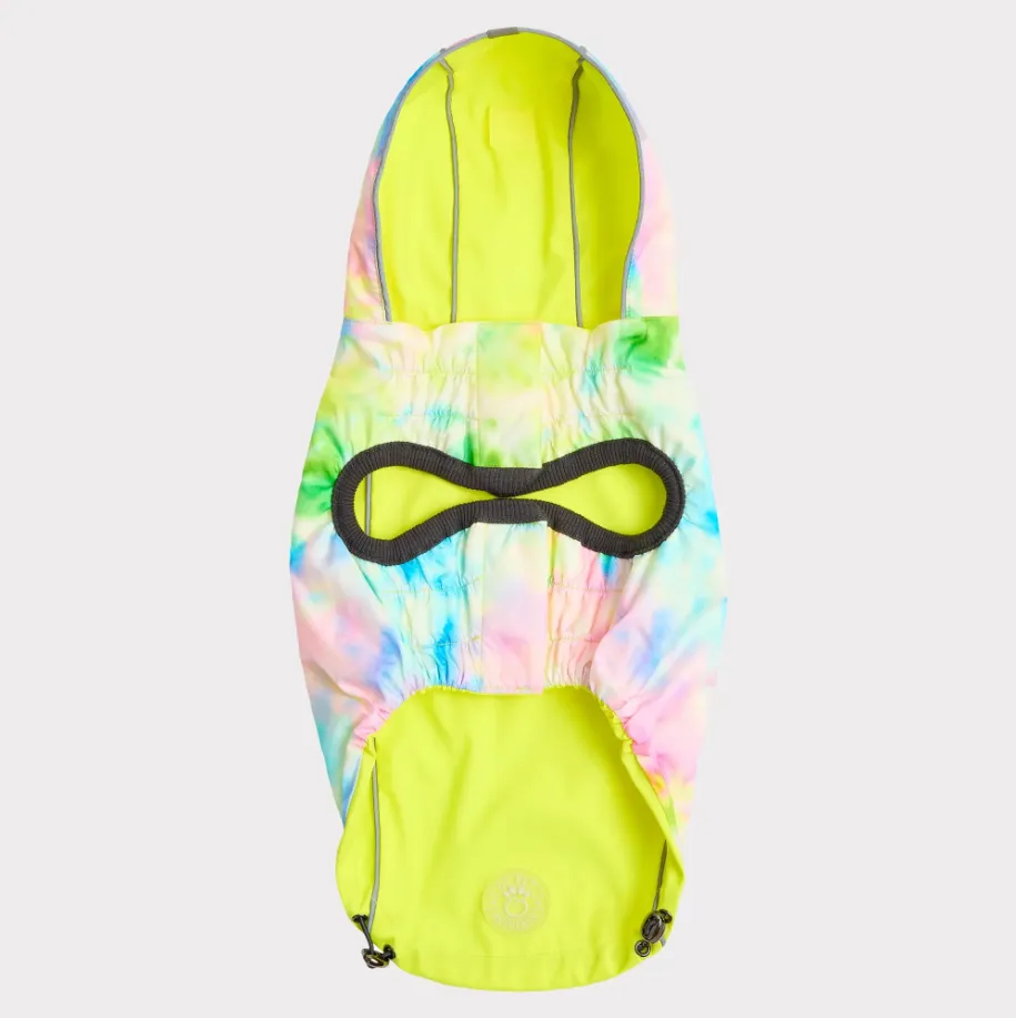 GF Pet Reversible Raincoat - Neon Yellow & Tie-Dye