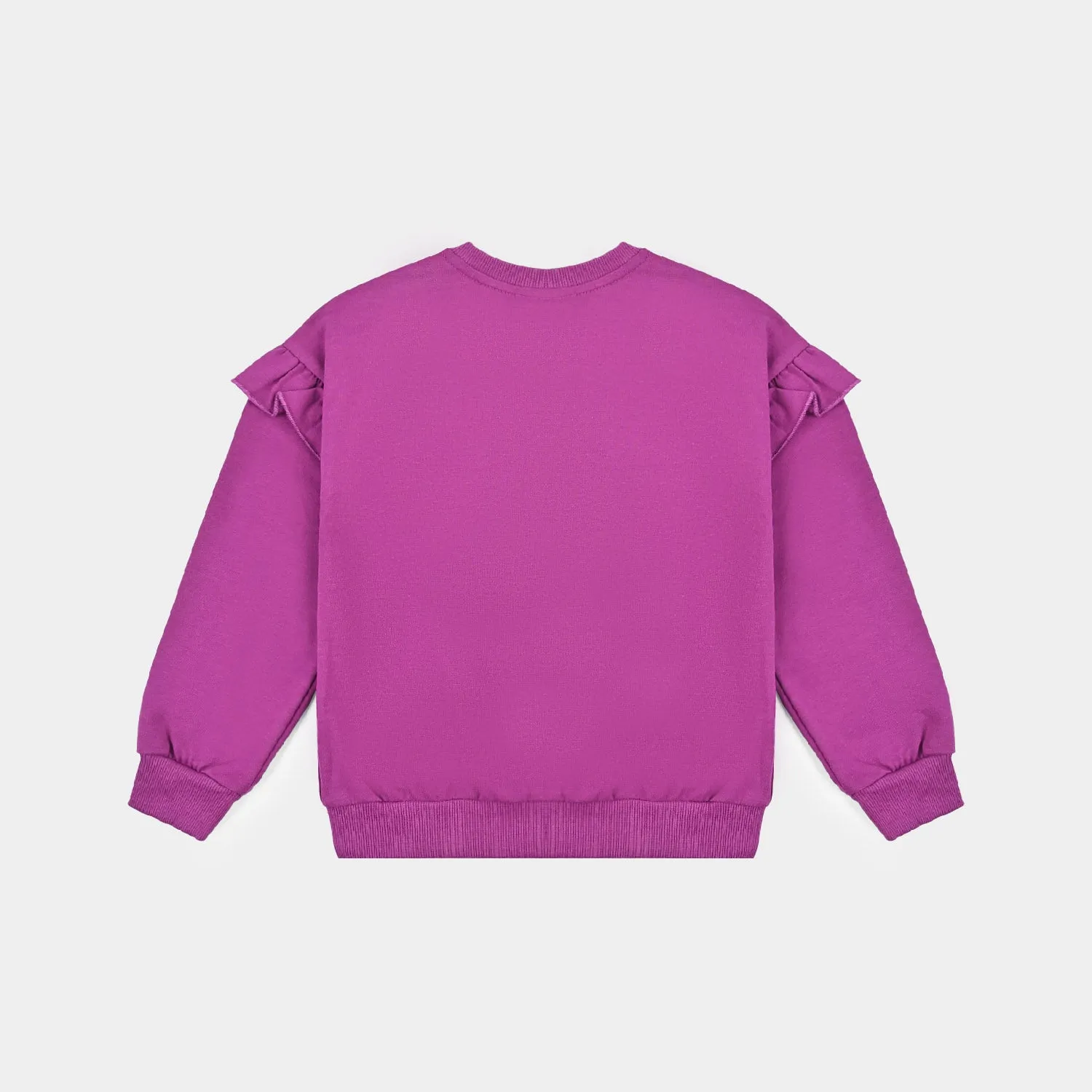 Girls Cotton Terry Sweatshirt Butterfly-Purple