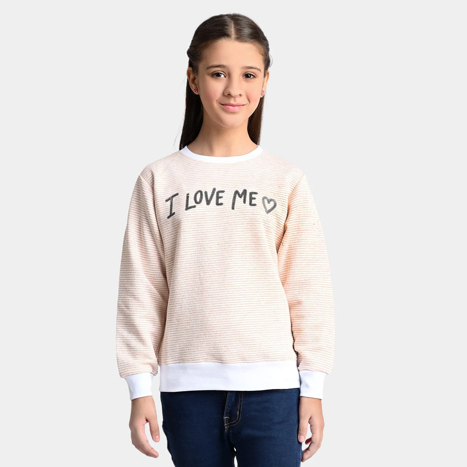 Girls Fleece Sweatshirt I Love Me