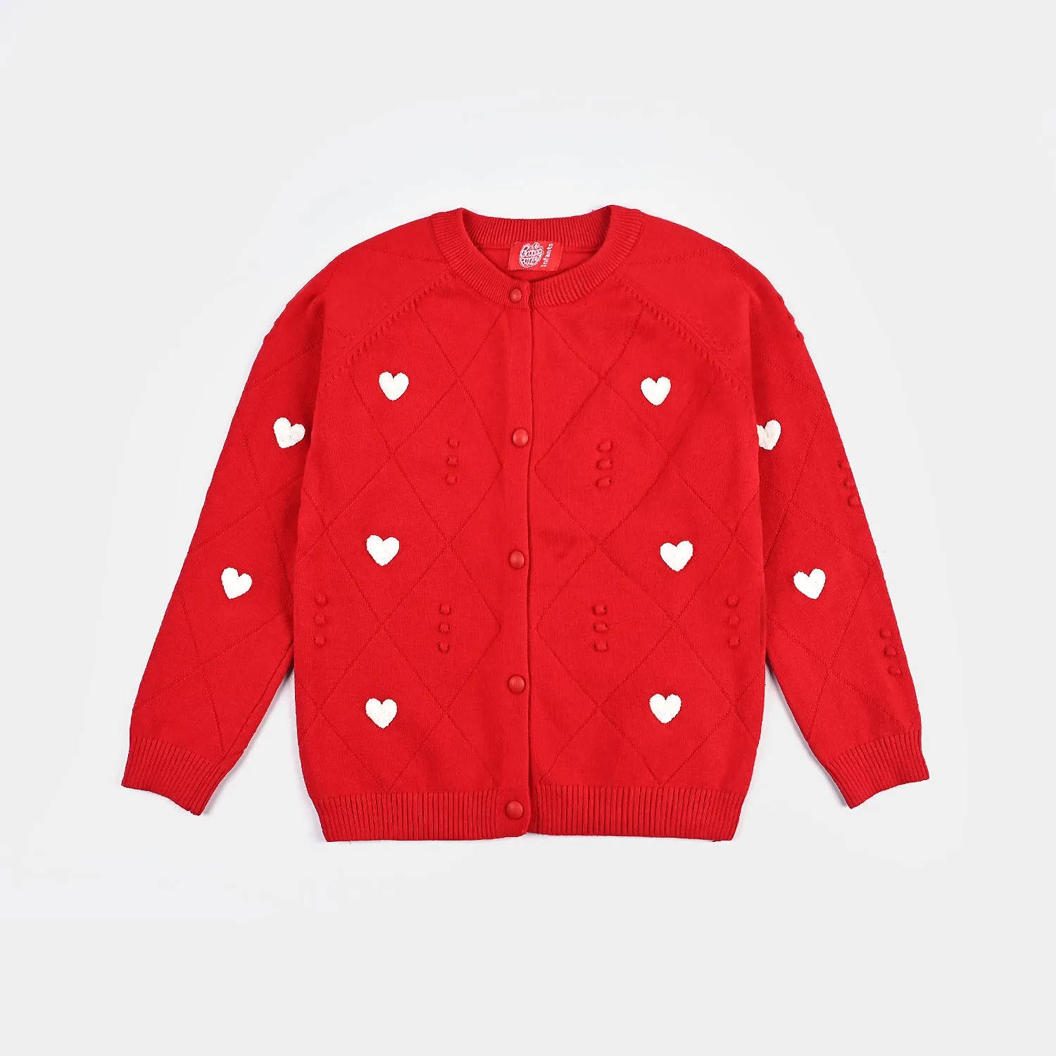 Girls Knitted Sweater - Red