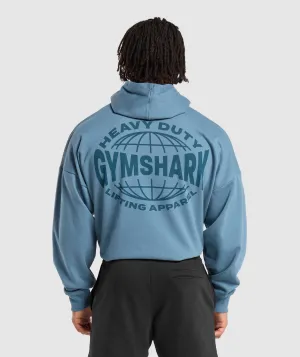 Gymshark Heavy Duty Apparel Hoodie - Faded Blue