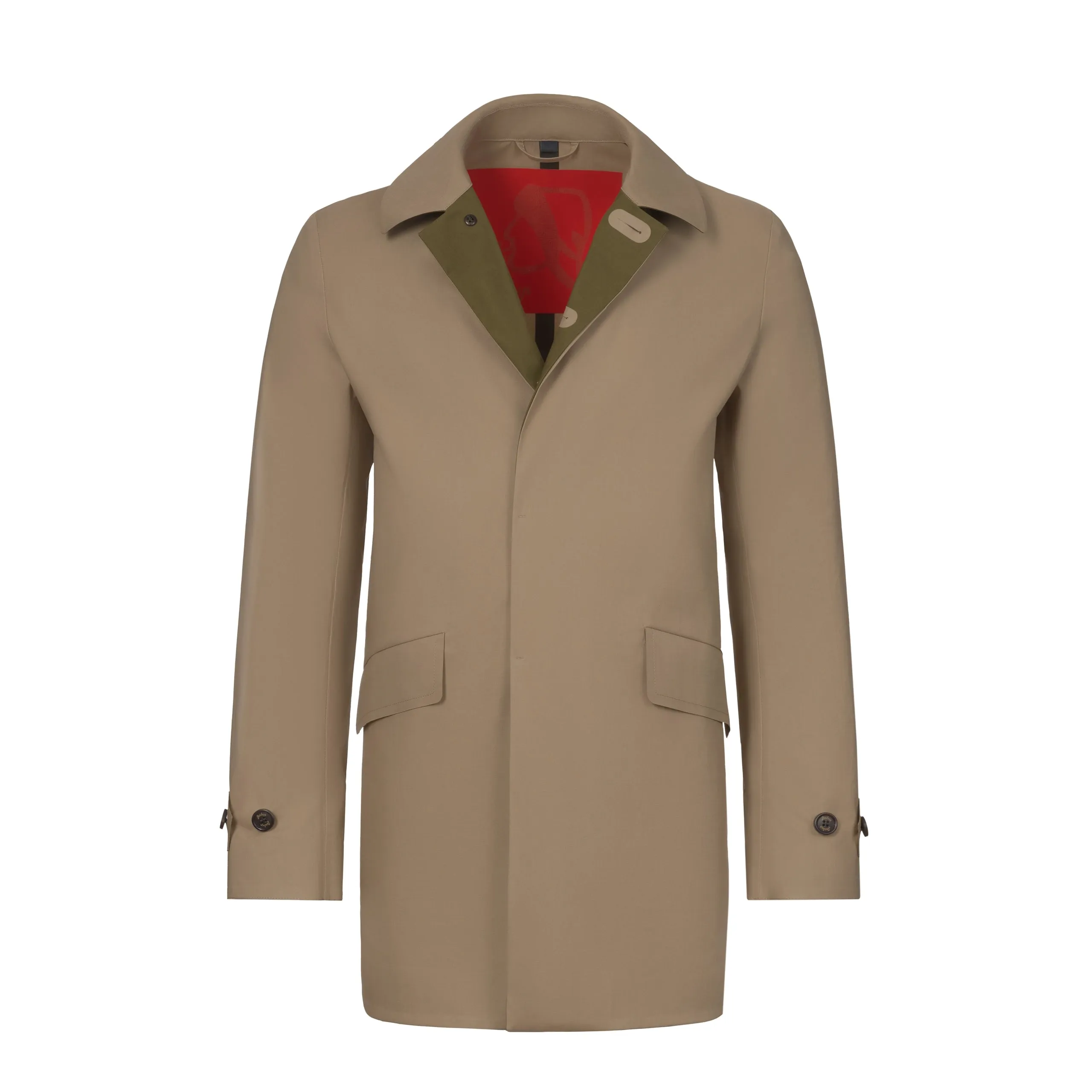 Heat-Sealed Waterproof Coat in Light Khaki