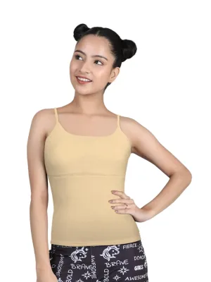 High Coverage Skin Tone Cotton Starter Camisole Bra with Adjustable Straps Pack-of-1