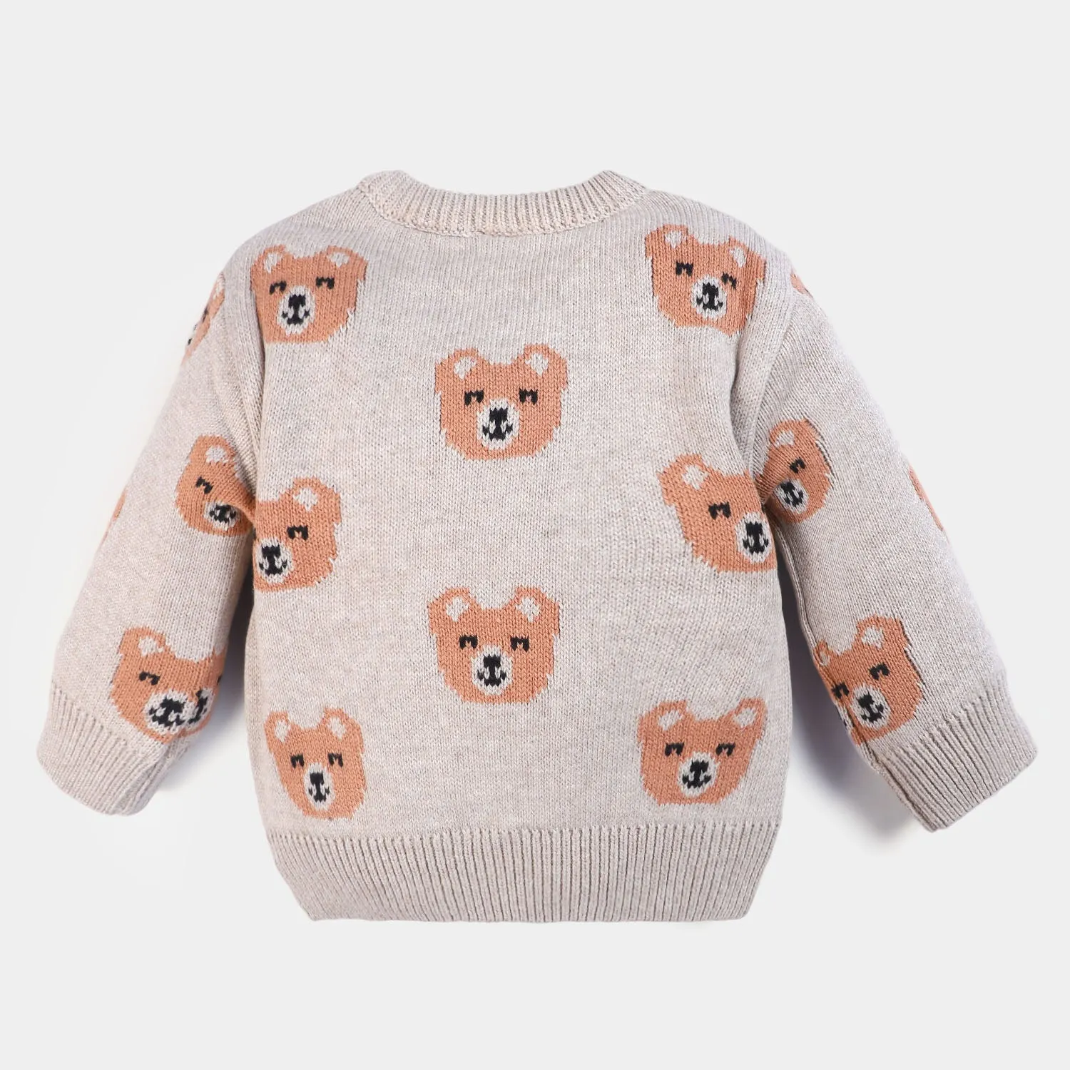 Infant Boys Cotton Sweater Bear - BEIGE