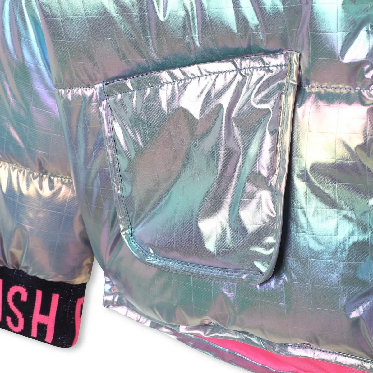 IRIDESCENT HOODED PUFFER JACKET