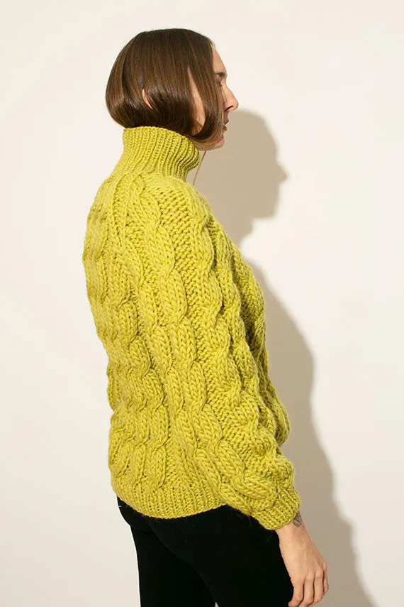 Limetree Cable Knit Roll Neck