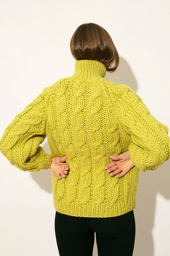 Limetree Cable Knit Roll Neck