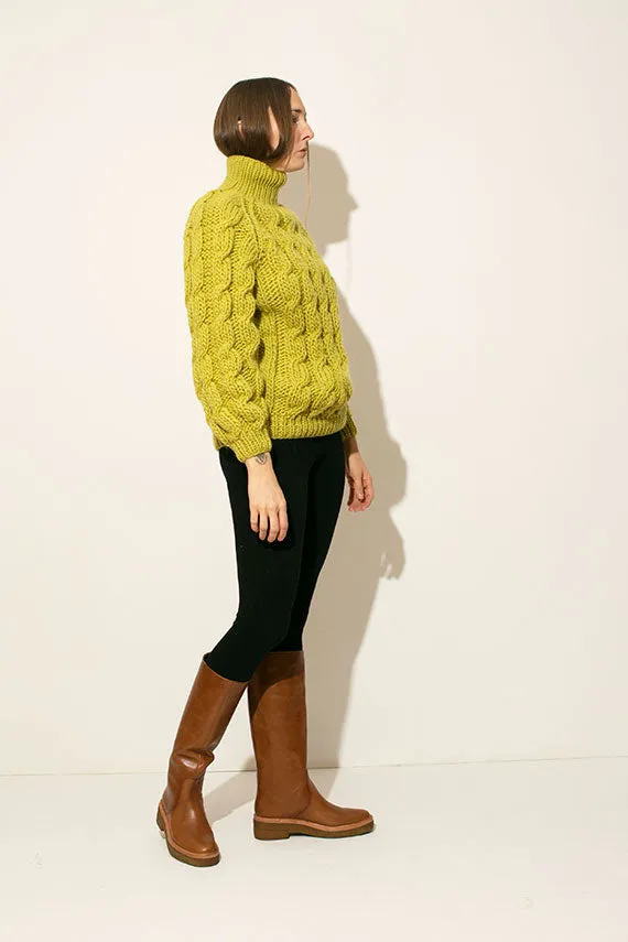 Limetree Cable Knit Roll Neck