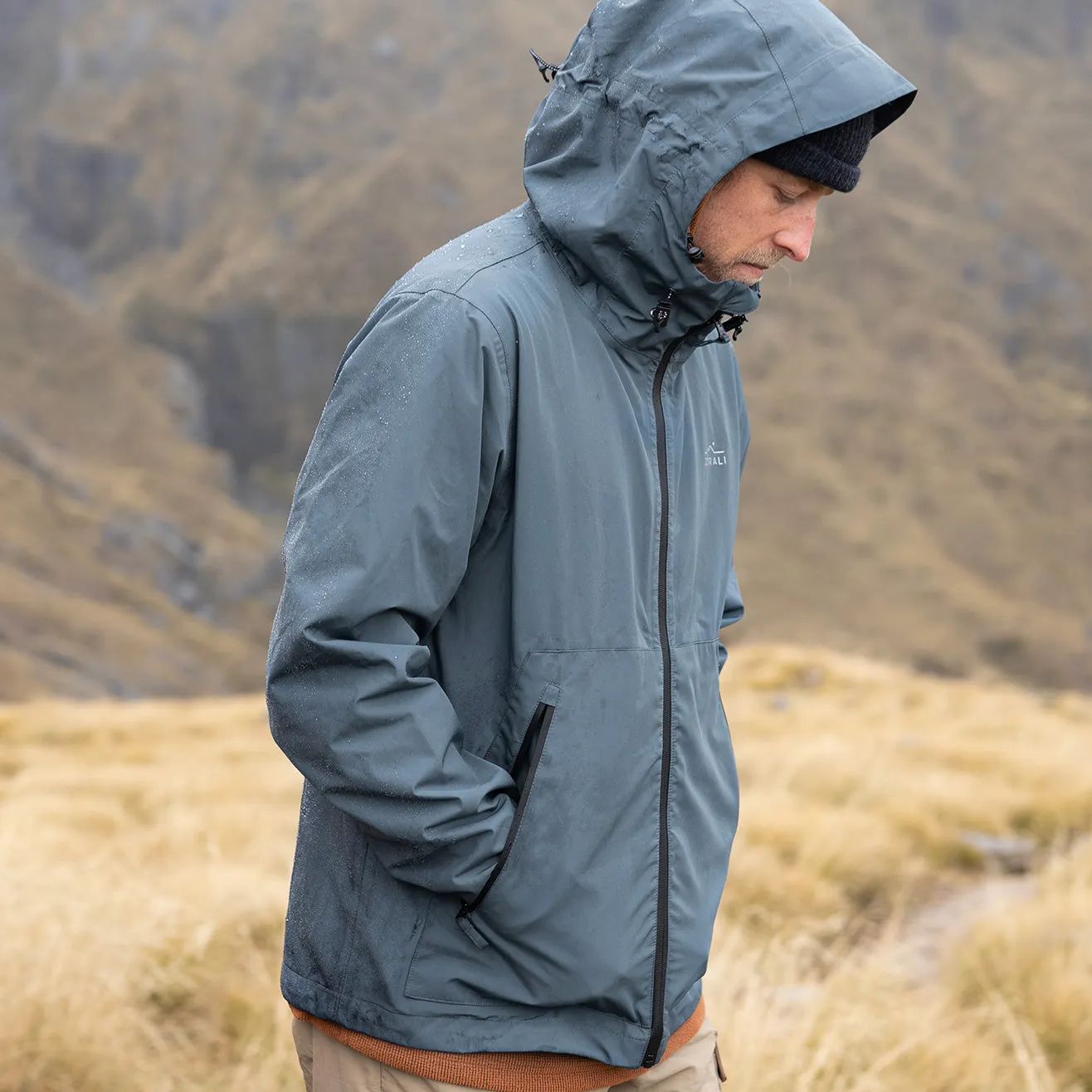 Mens Horizon 3L Rain Jacket Blue Lake