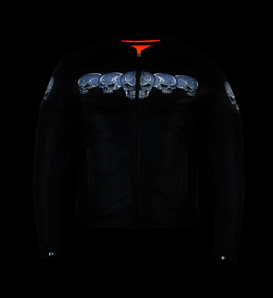 Men's Scooter Jacket w/ Reflective Skulls