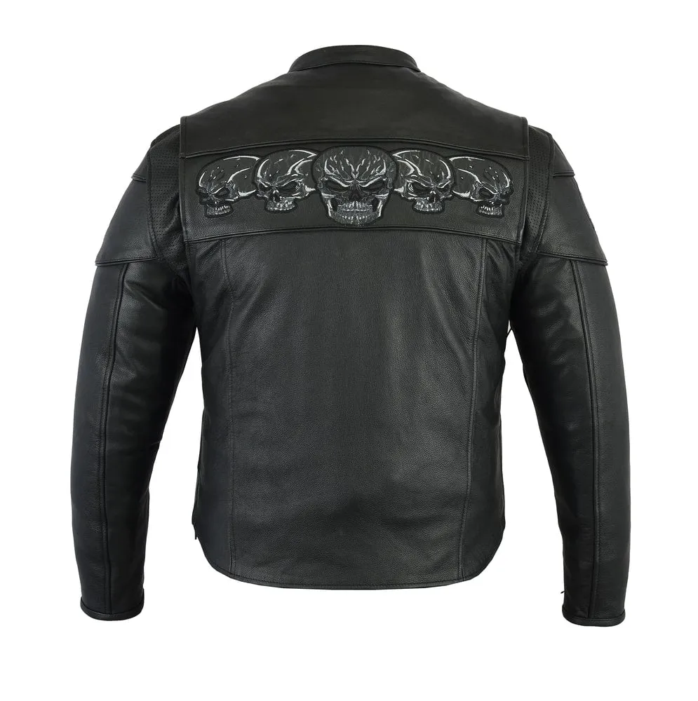 Men's Scooter Jacket w/ Reflective Skulls