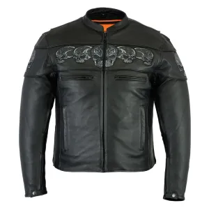 Men's Scooter Jacket w/ Reflective Skulls