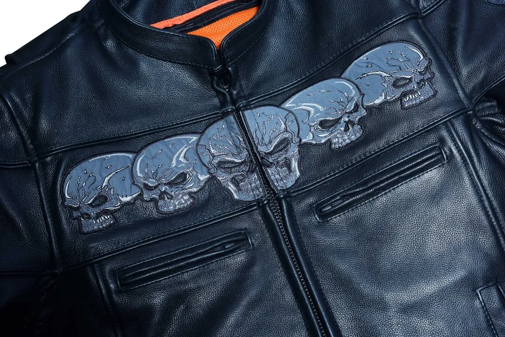 Men's Scooter Jacket w/ Reflective Skulls