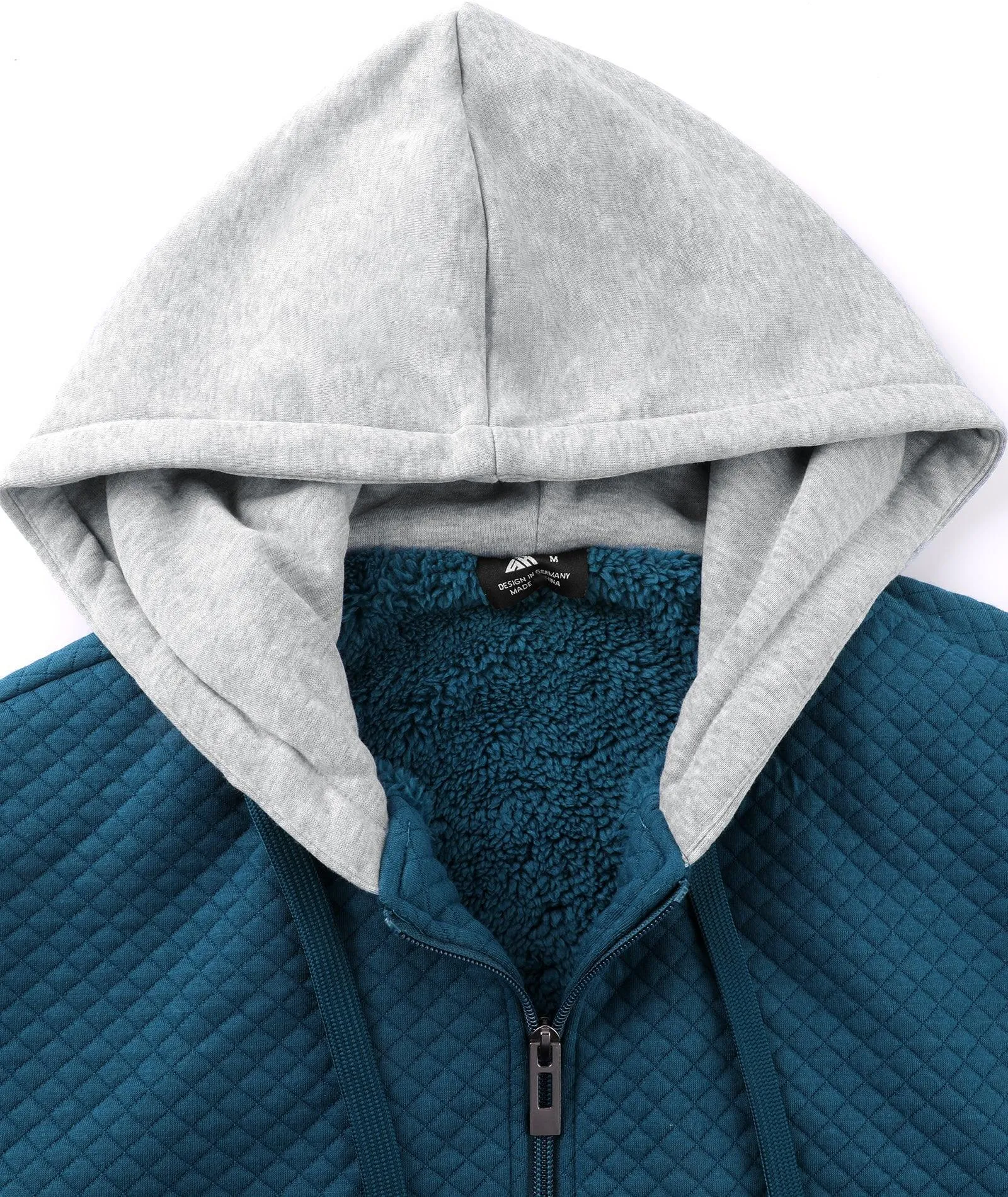 Men's Sherpa Fleece Lined Zip Up Hoodie-ZPK005616