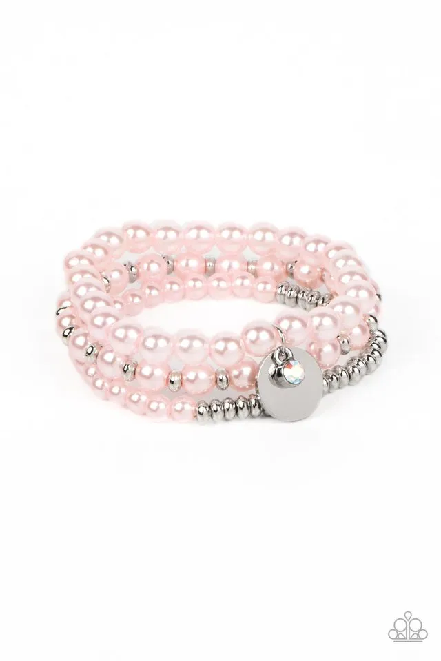 Paparazzi Bracelet ~ Pearly Professional - Pink