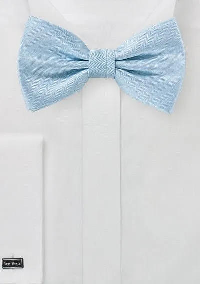 Powder Blue Herringbone Bowtie