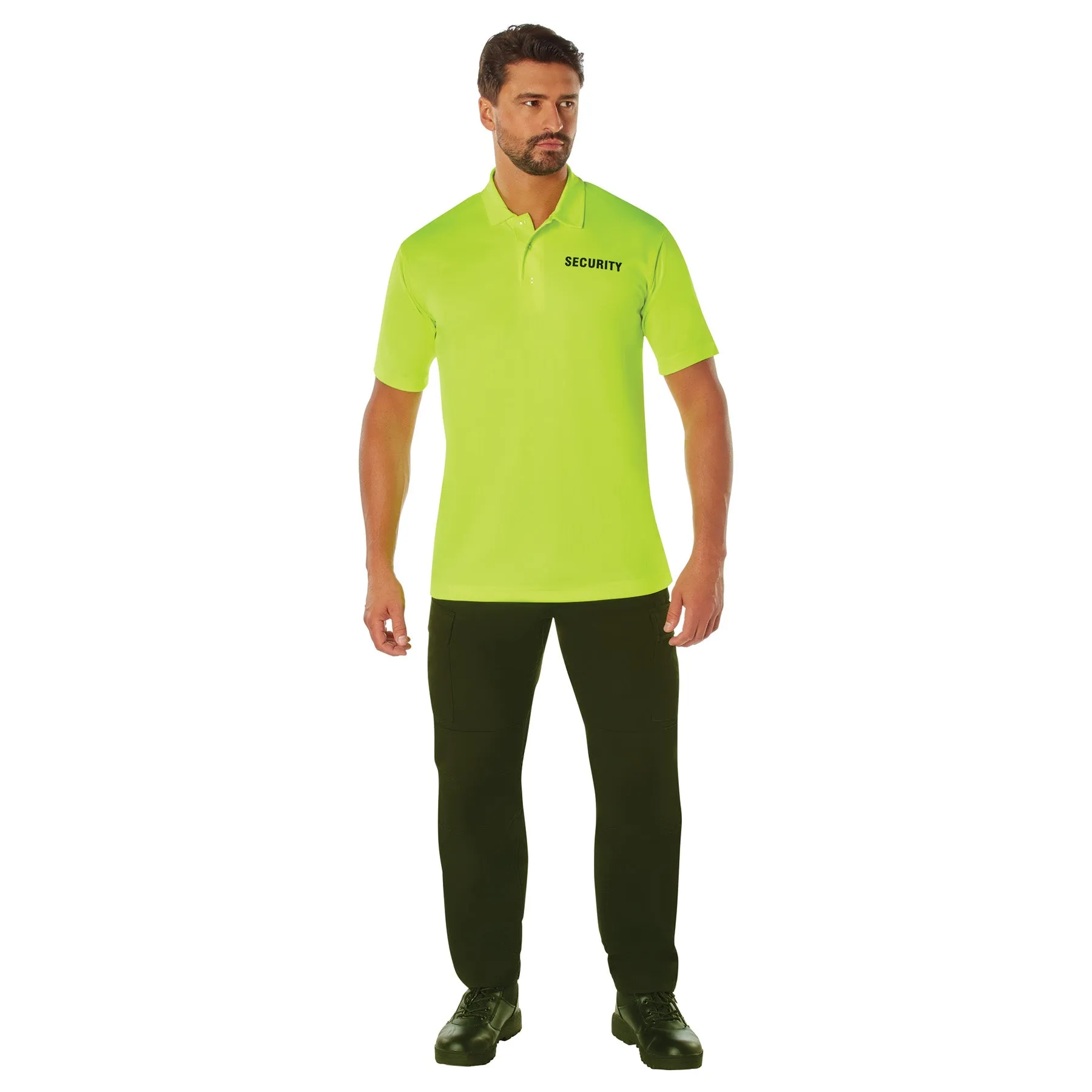 Rothco Moisture Wicking Security Polo Shirt / Safety Green