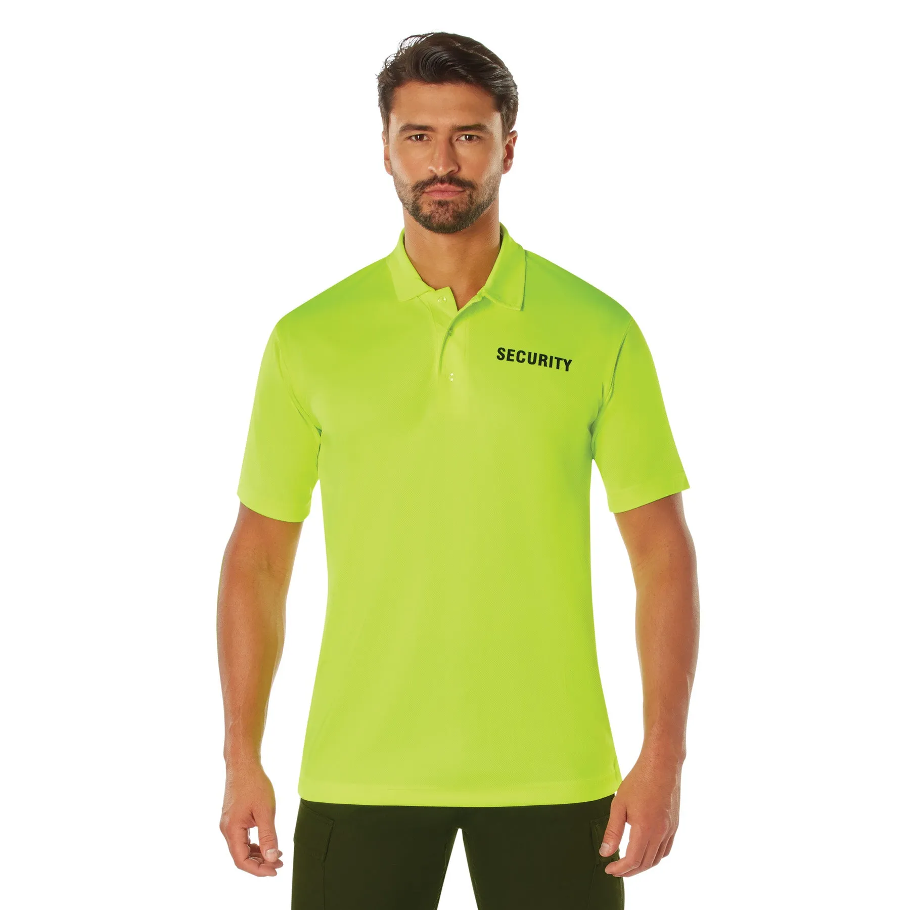 Rothco Moisture Wicking Security Polo Shirt / Safety Green