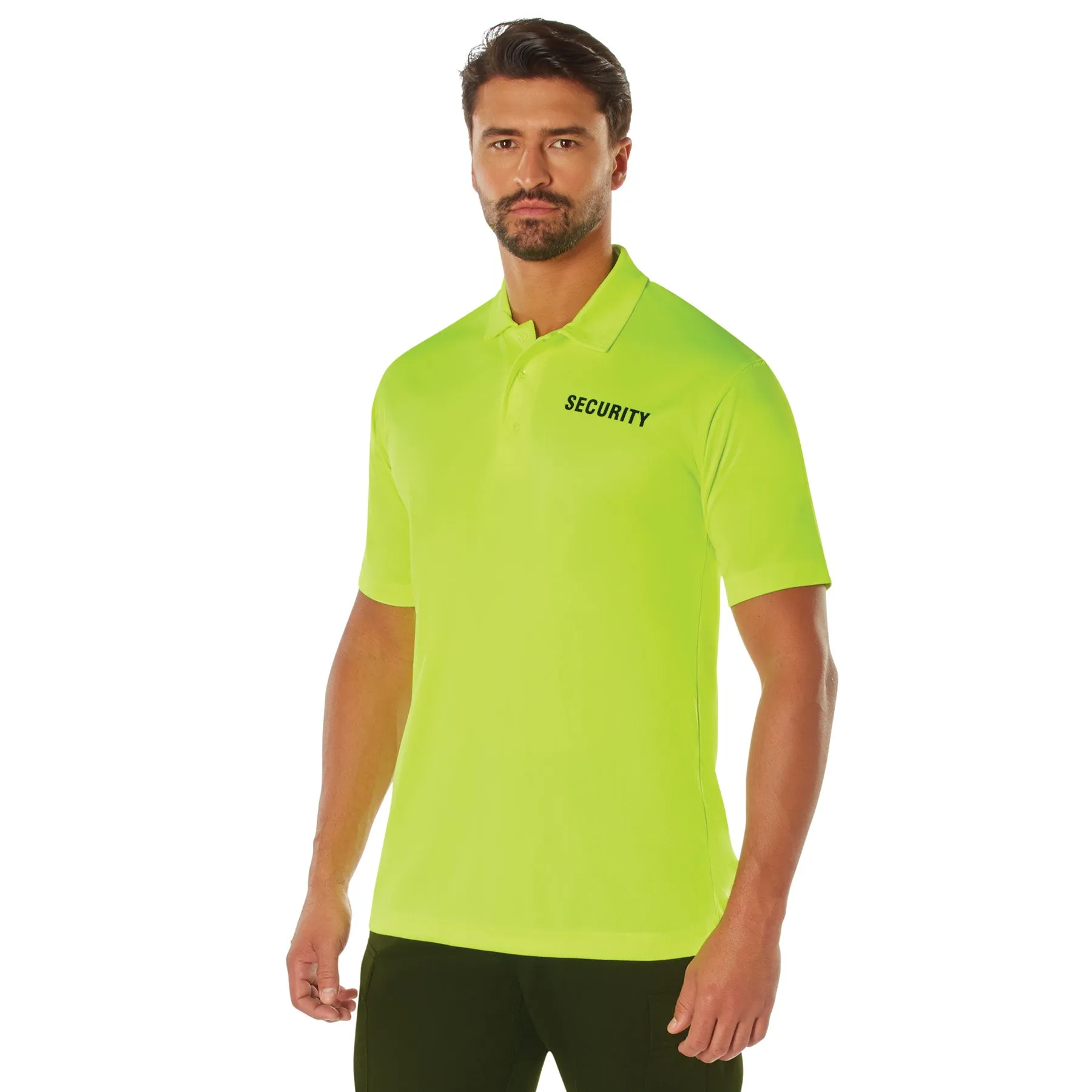 Rothco Moisture Wicking Security Polo Shirt / Safety Green