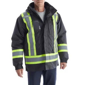 Terra Hi-Vis 7 in 1 System Winter Work Jacket 116501 - Black