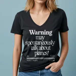 Warning May Talk About Airplanes - Women's V-Neck T-Shirt