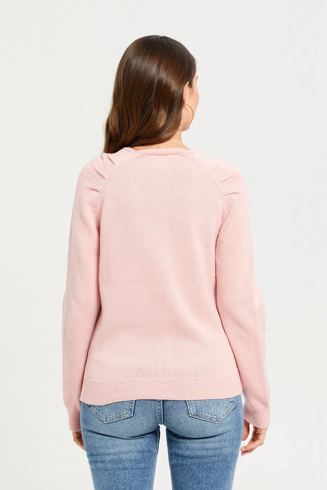 Women Pink Soft Jersey Cardigan