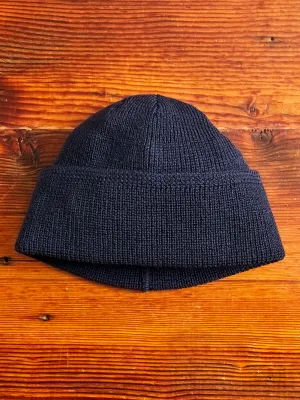 Wool Knit Watch Cap in Dark Navy